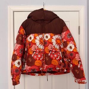 Zara Multicolor Floral Hooded Jacket